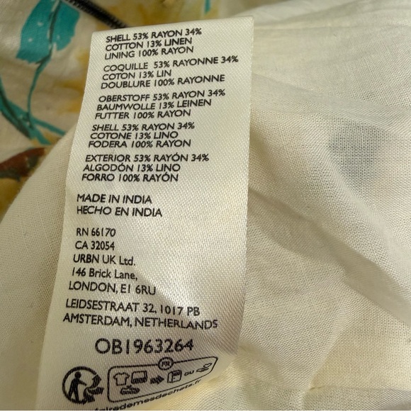 Free People Altura Floral Printed Mini Dress Pale Sunflower Combo Size - Picture 12 of 12